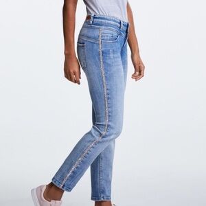 OUI (4) Gold Rhinestone Stripe Newport Jeans